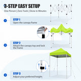 5x5 Pop Up Canopy Tent Instant Straight Leg Outdoor Canopy Easy Set-up - Eagle Peak®