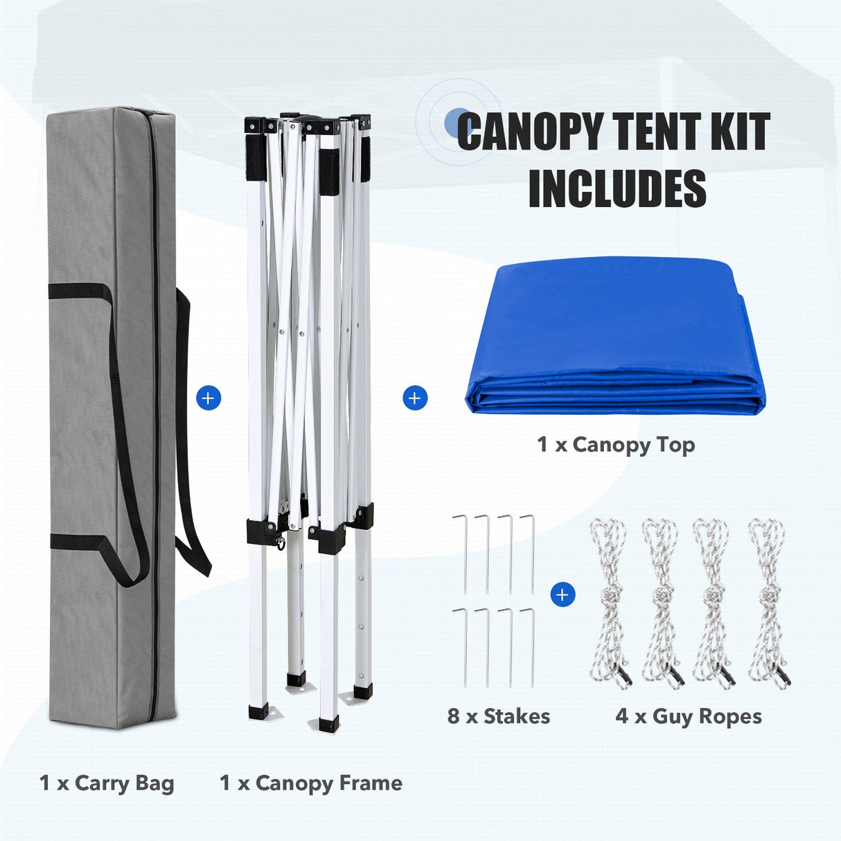 5x5 Pop Up Canopy Tent Instant Straight Leg Outdoor Canopy Easy Set-up - Eagle Peak®