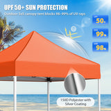 5x5 Pop Up Canopy Tent Instant Straight Leg Outdoor Canopy Easy Set-up - Eagle Peak®