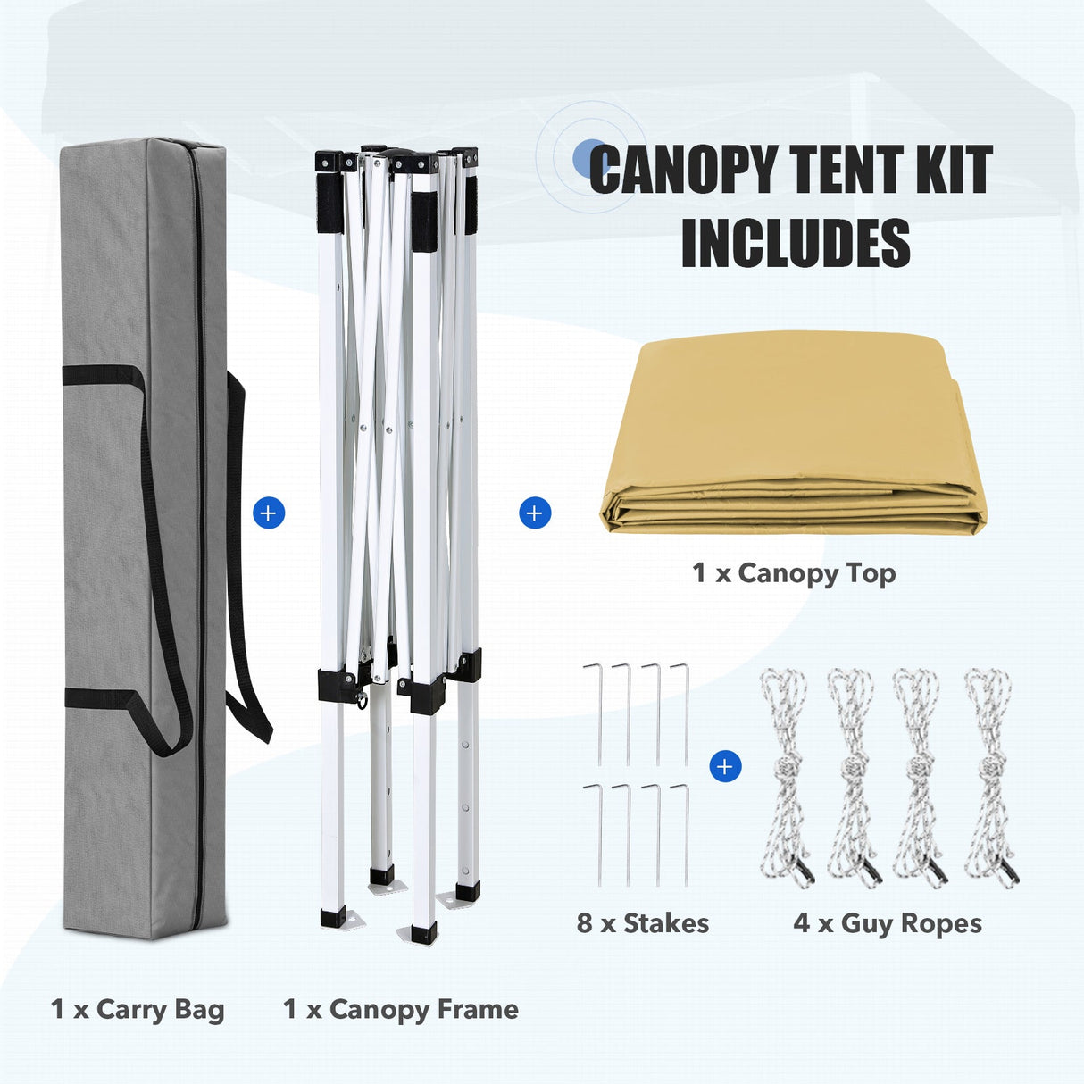 5x5 Pop Up Canopy Tent Instant Straight Leg Outdoor Canopy Easy Set-up - Eagle Peak®
