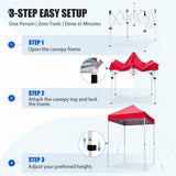 5x5 Pop Up Canopy Tent Instant Straight Leg Outdoor Canopy Easy Set-up - Eagle Peak®