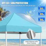 5x5 Pop Up Canopy Tent Instant Straight Leg Outdoor Canopy Easy Set-up - Eagle Peak®