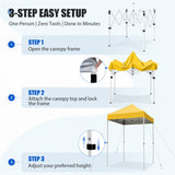 5x5 Pop Up Canopy Tent Instant Straight Leg Outdoor Canopy Easy Set-up - Eagle Peak®