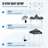 5x5 Pop Up Canopy Tent Instant Straight Leg Outdoor Canopy Easy Set-up - Eagle Peak®