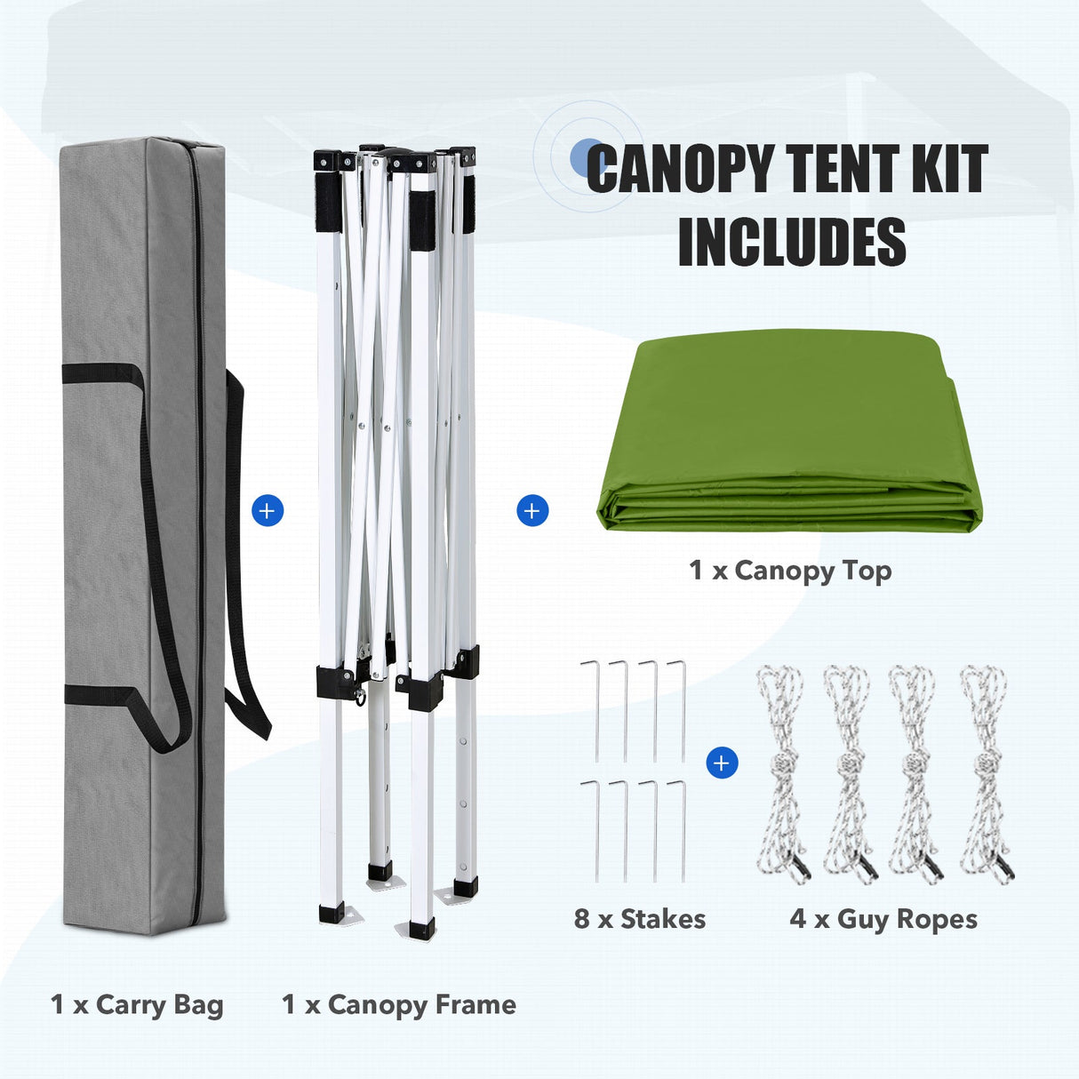 5x5 Pop Up Canopy Tent Instant Straight Leg Outdoor Canopy Easy Set-up - Eagle Peak®