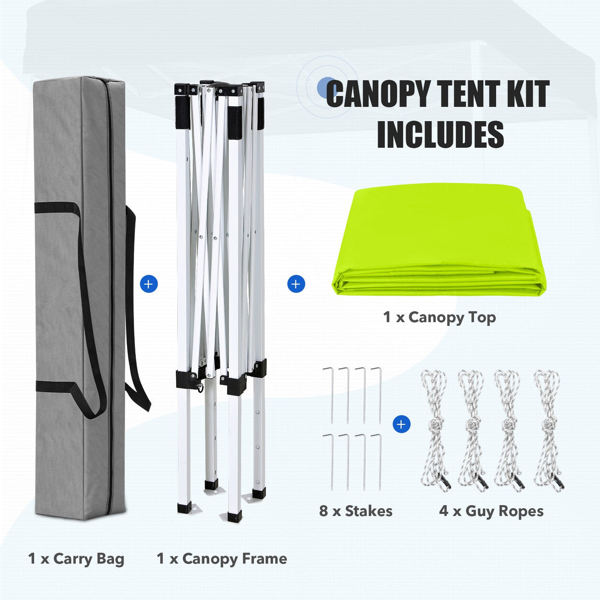 5x5 Pop Up Canopy Tent Instant Straight Leg Outdoor Canopy Easy Set-up - Eagle Peak®