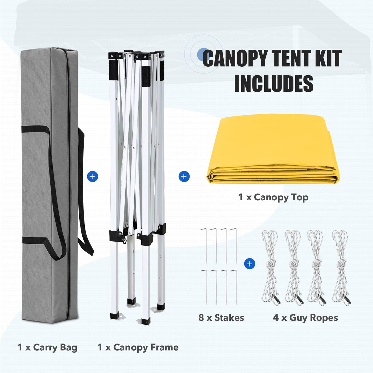 5x5 Pop Up Canopy Tent Instant Straight Leg Outdoor Canopy Easy Set-up - Eagle Peak®