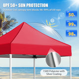5x5 Pop Up Canopy Tent Instant Straight Leg Outdoor Canopy Easy Set-up - Eagle Peak®