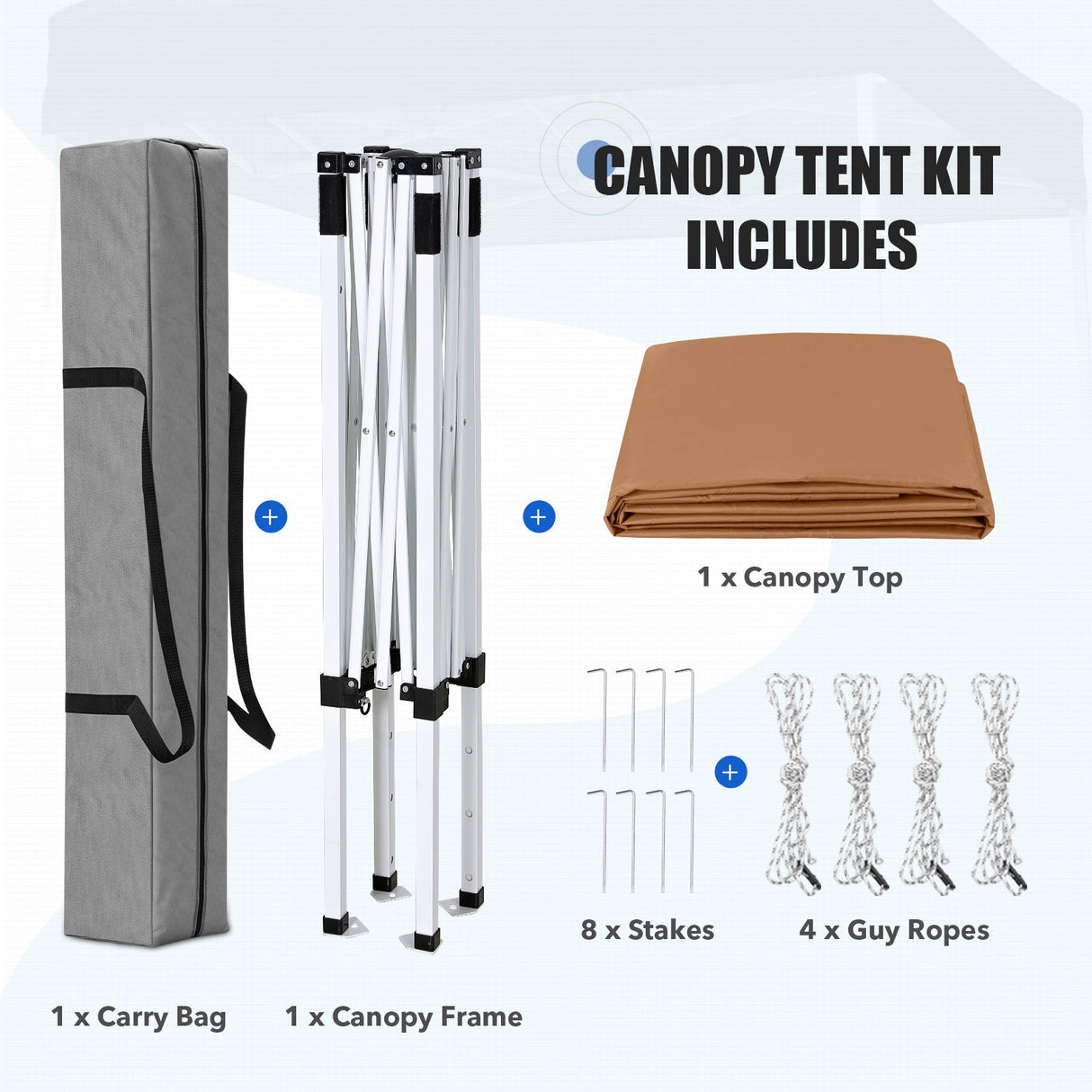 5x5 Pop Up Canopy Tent Instant Straight Leg Outdoor Canopy Easy Set-up - Eagle Peak®