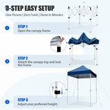 5x5 Pop Up Canopy Tent Instant Straight Leg Outdoor Canopy Easy Set-up - Eagle Peak®