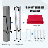5x5 Pop Up Canopy Tent Instant Straight Leg Outdoor Canopy Easy Set-up - Eagle Peak®