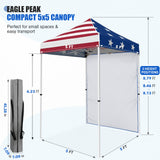 5x5 Pop Up Canopy Tent with 1 Removable Sidewall - Eagle Peak®