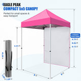5x5 Pop Up Canopy Tent with 1 Removable Sidewall - Eagle Peak®