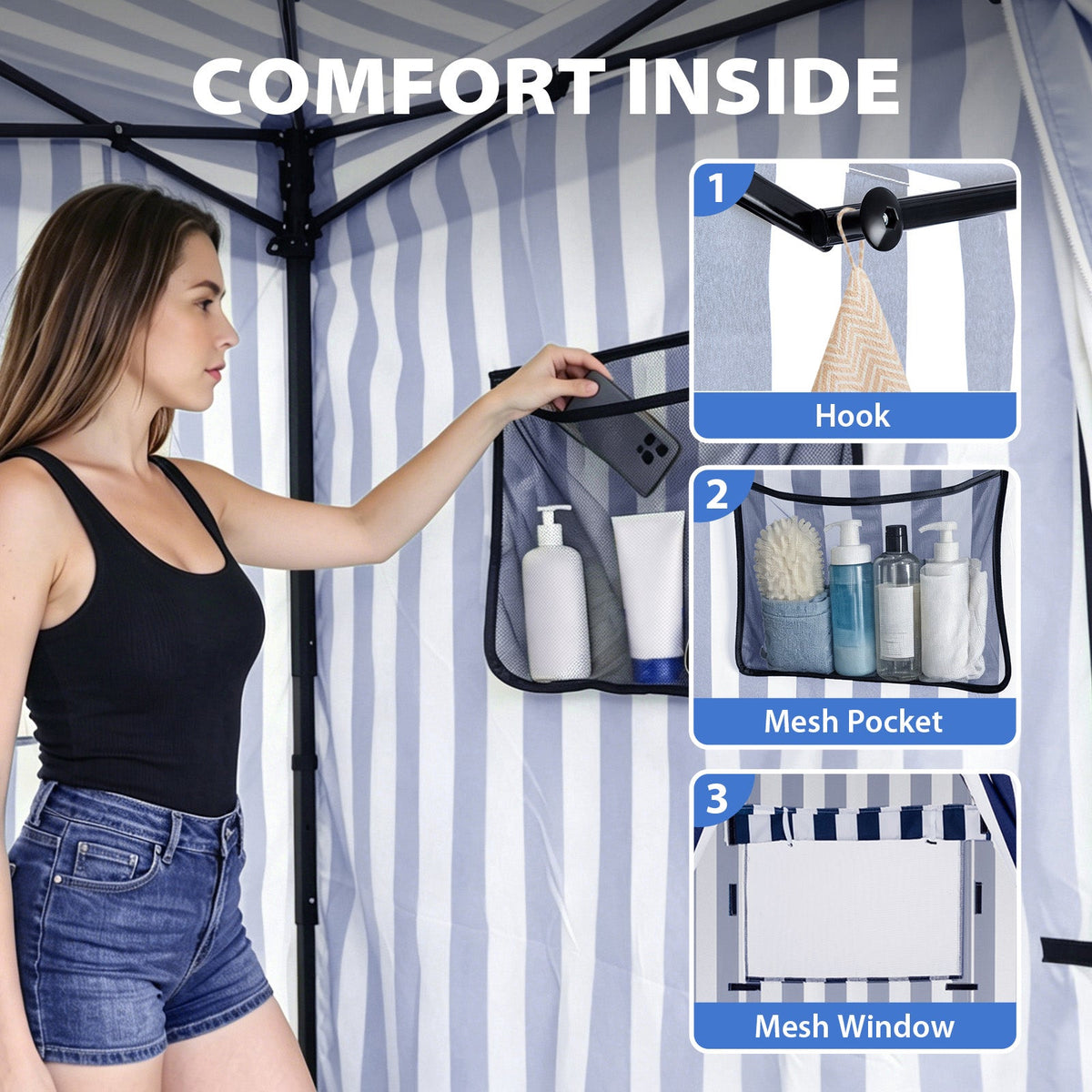 5x5 Pop Up Changing Tent, Flat Top Changing Room - Eagle Peak®
