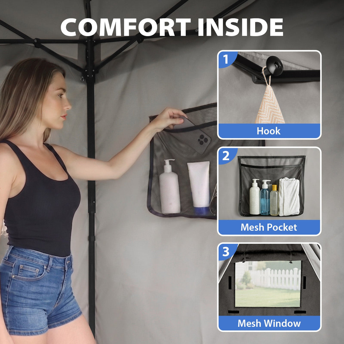 5x5 Pop Up Changing Tent, Flat Top Changing Room - Eagle Peak®
