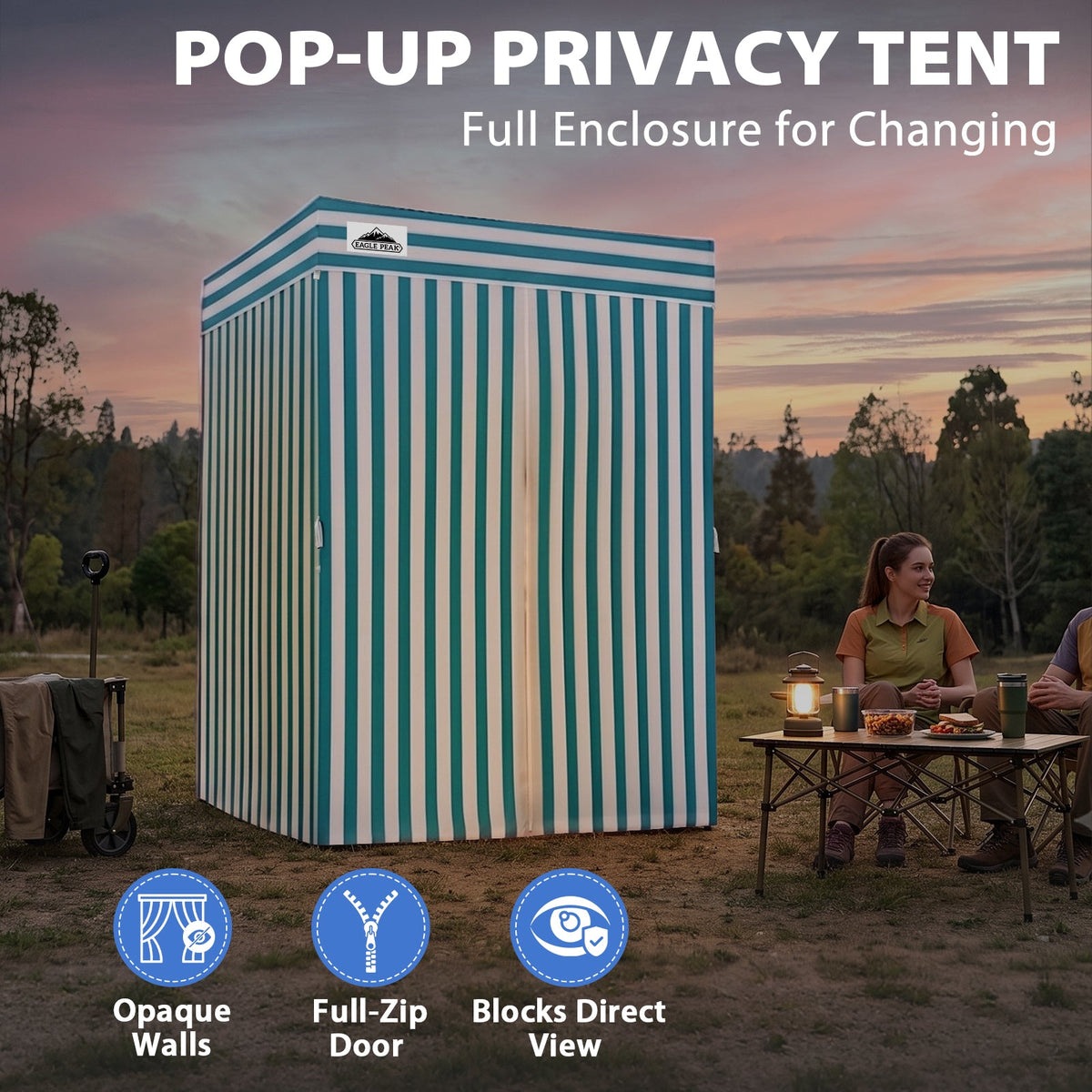 5x5 Pop Up Changing Tent, Flat Top Changing Room - Eagle Peak®