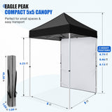 5x5 Straight Leg Pop Up Canopy Tent with One Removable Sunwall - Eagle Peak®