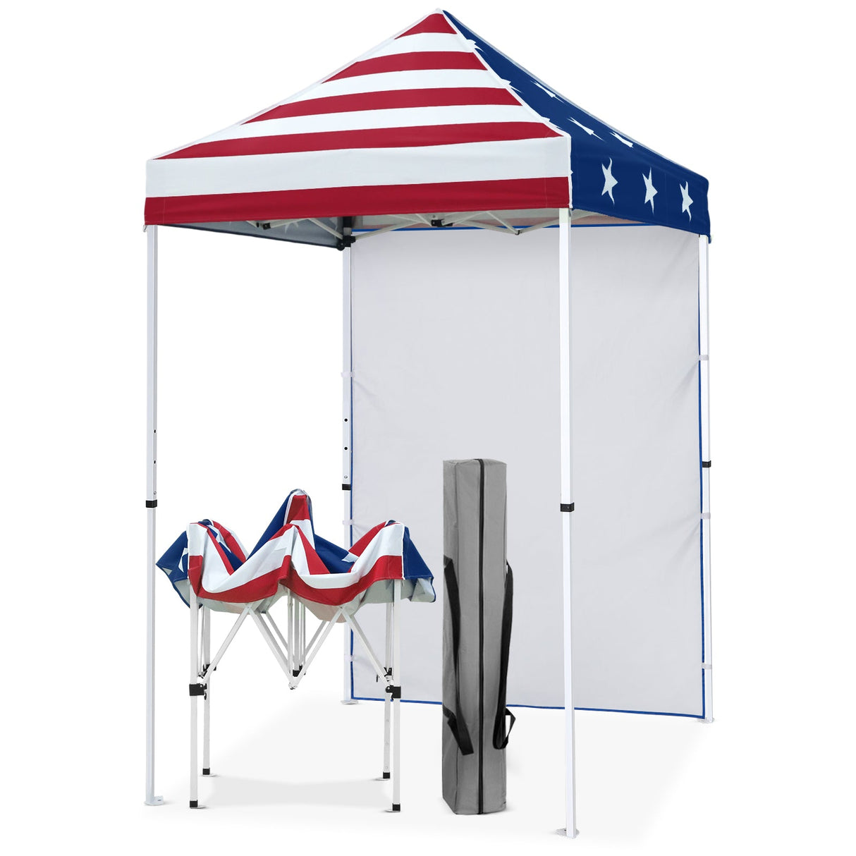 5x5 Straight Leg Pop Up Canopy Tent with One Removable Sunwall - Eagle Peak®