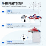5x5 Straight Leg Pop Up Canopy Tent with One Removable Sunwall - Eagle Peak®
