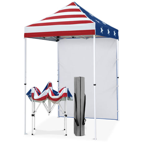 5x5 Straight Leg Pop Up Canopy Tent with One Removable Sunwall - Eagle Peak®