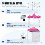 5x5 Straight Leg Pop Up Canopy Tent with One Removable Sunwall - Eagle Peak®