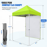 5x5 Straight Leg Pop Up Canopy Tent with One Removable Sunwall - Eagle Peak®