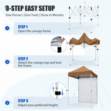 5x5 Straight Leg Pop Up Canopy Tent with One Removable Sunwall - Eagle Peak®