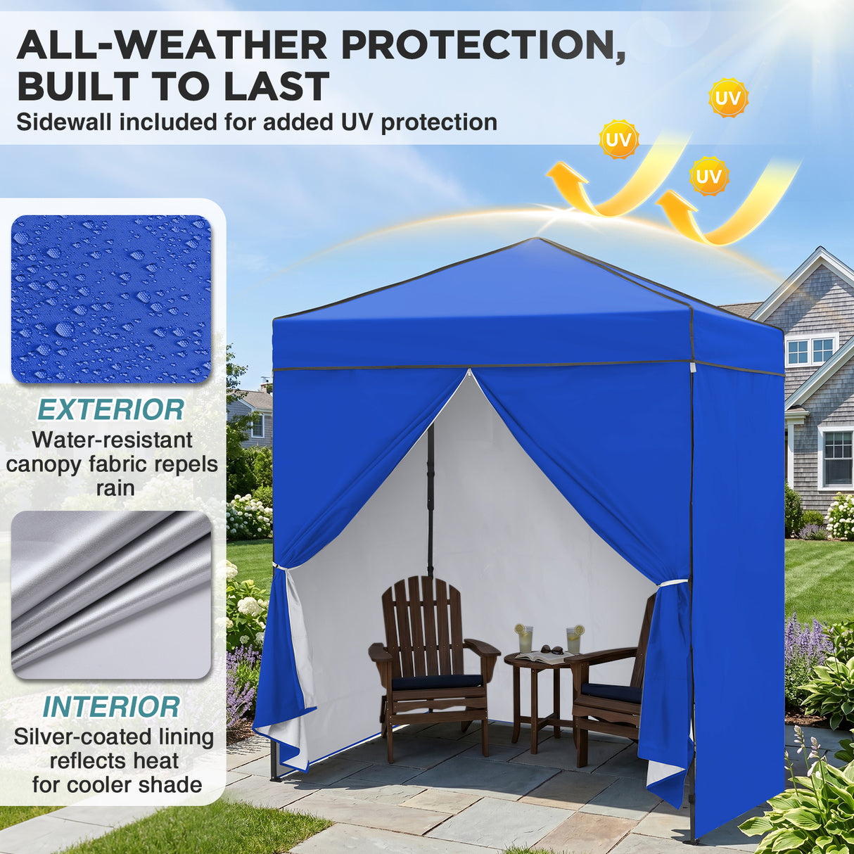 6x4 Instant Pop Up Canopy Tent  with 4 Side Wall Panels