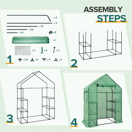 61"x28"x79"Walk in 3 - Tier Greenhouse - Eagle Peak