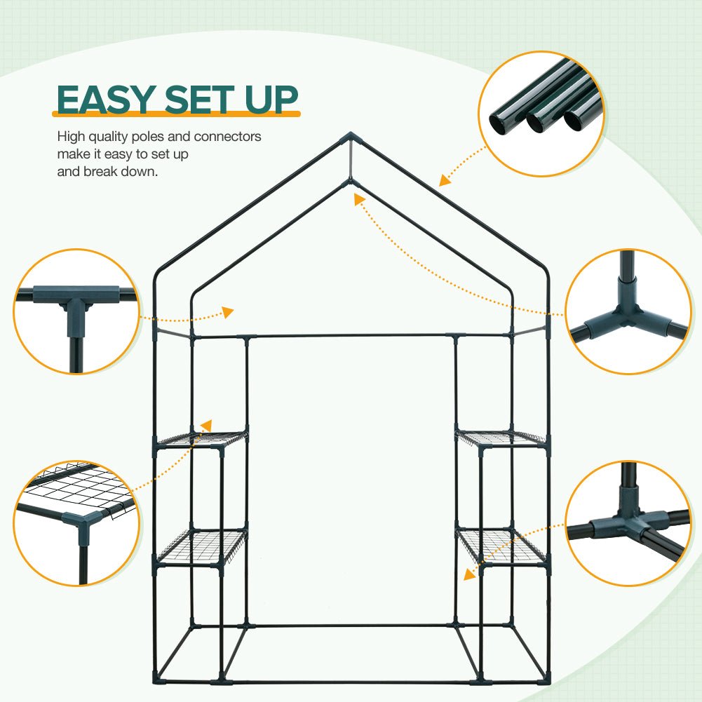 61"x28"x79"Walk in 3 - Tier Greenhouse - Eagle Peak