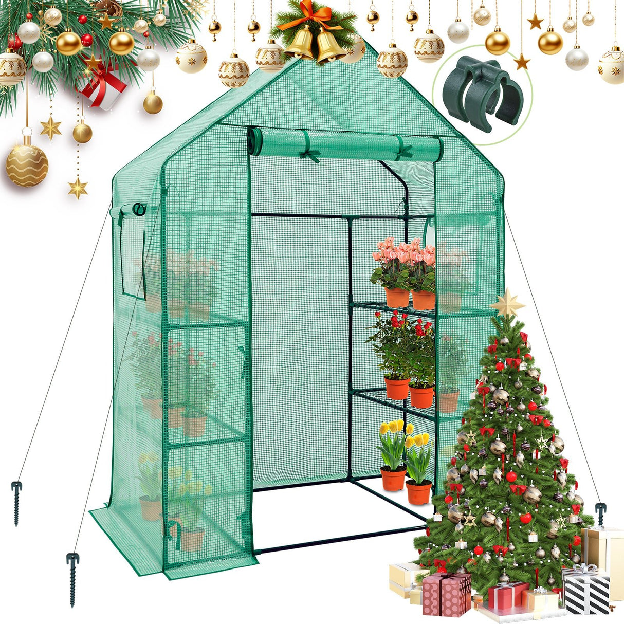 61"x28"x79"Walk in 3 - Tier Greenhouse - Eagle Peak Custom Canopy Tent