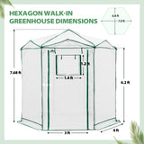 6.6x6.6 ft Hexagon Pop up Greenhouse - Eagle Peak Custom Canopy Tent
