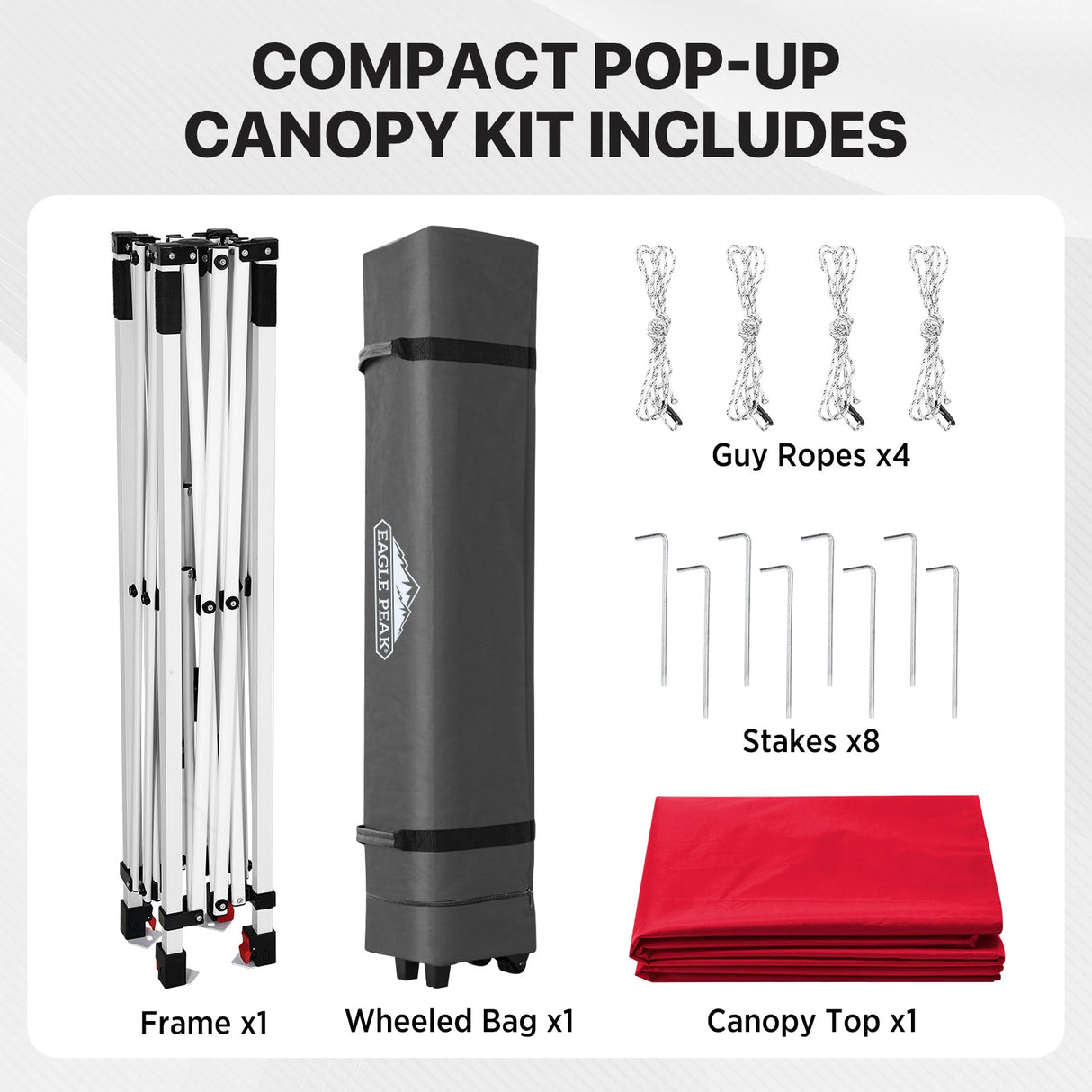 6.6x6.6 Pop Up Canopy Tent - Eagle Peak®