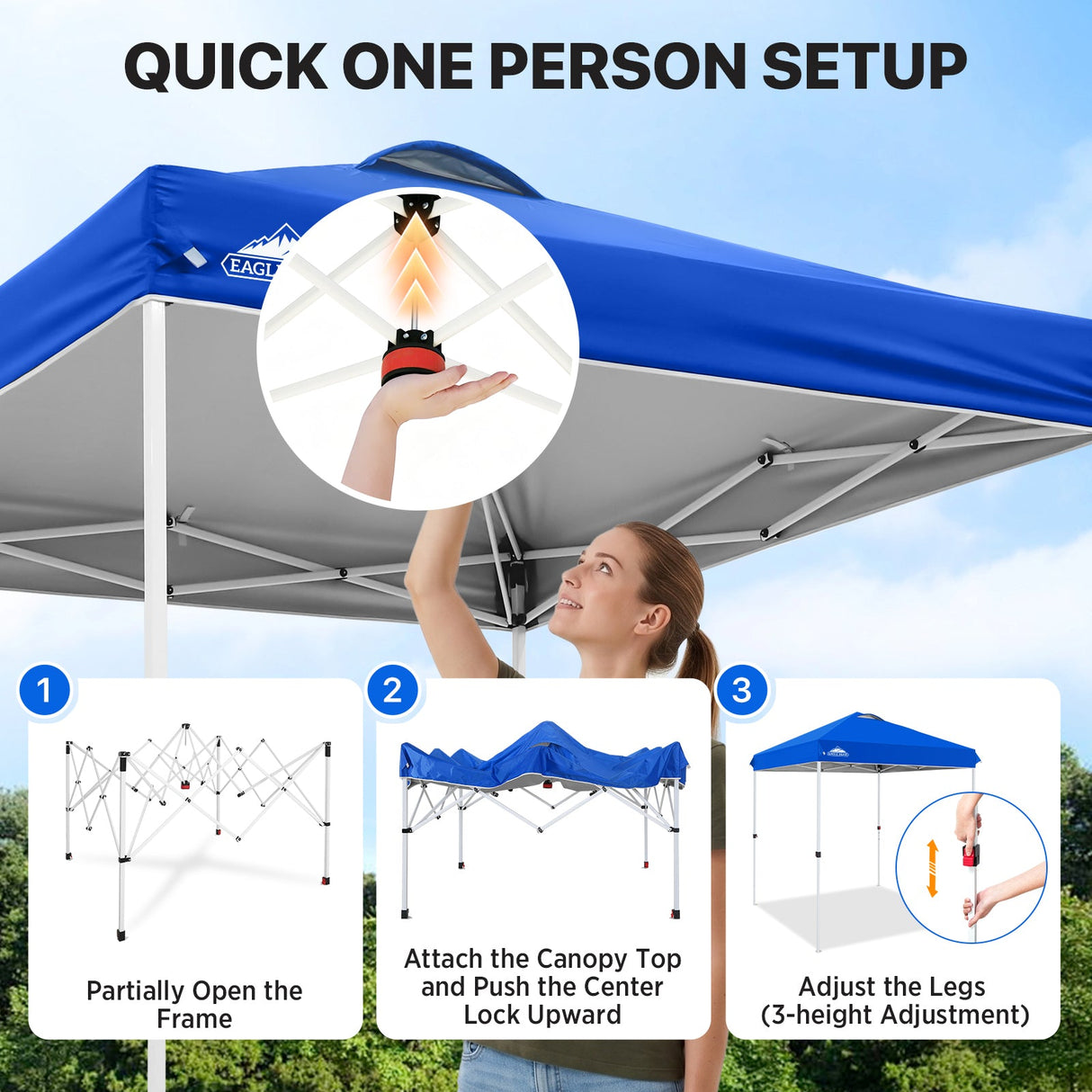 6.6x6.6 Pop Up Canopy Tent - Eagle Peak®