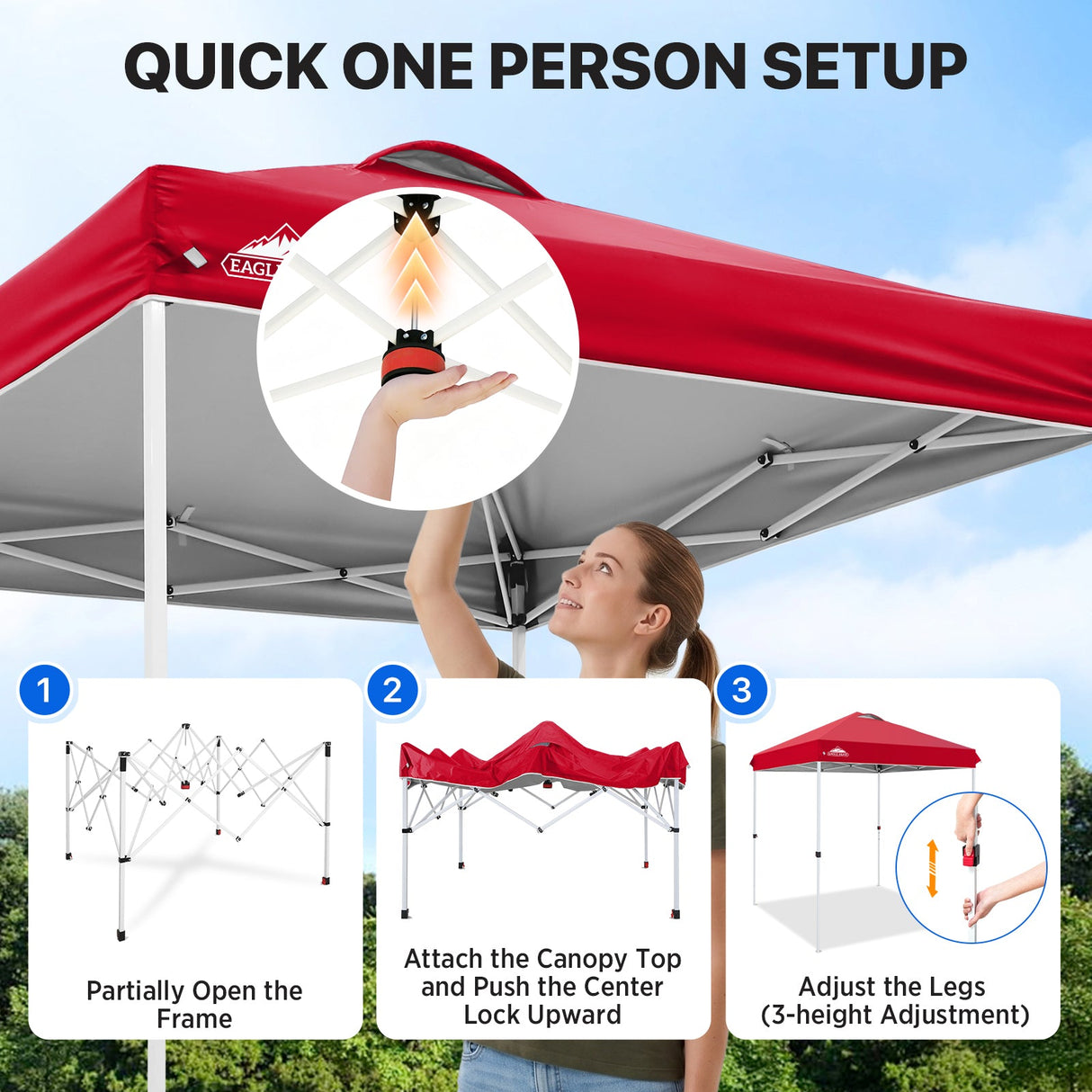 6.6x6.6 Pop Up Canopy Tent - Eagle Peak®