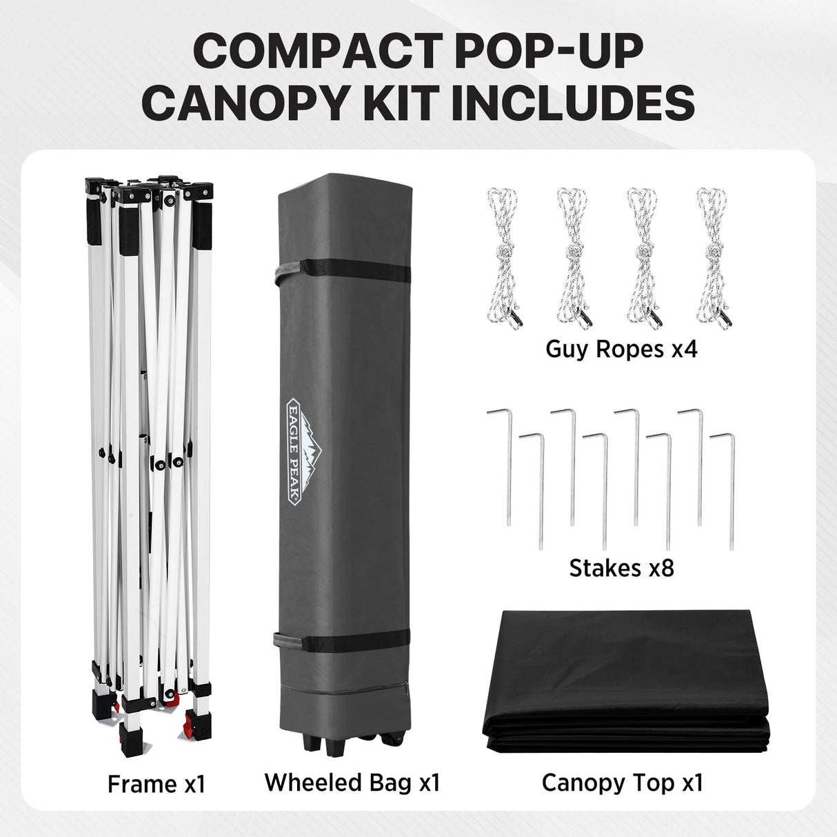 6.6x6.6 Pop Up Canopy Tent - Eagle Peak®