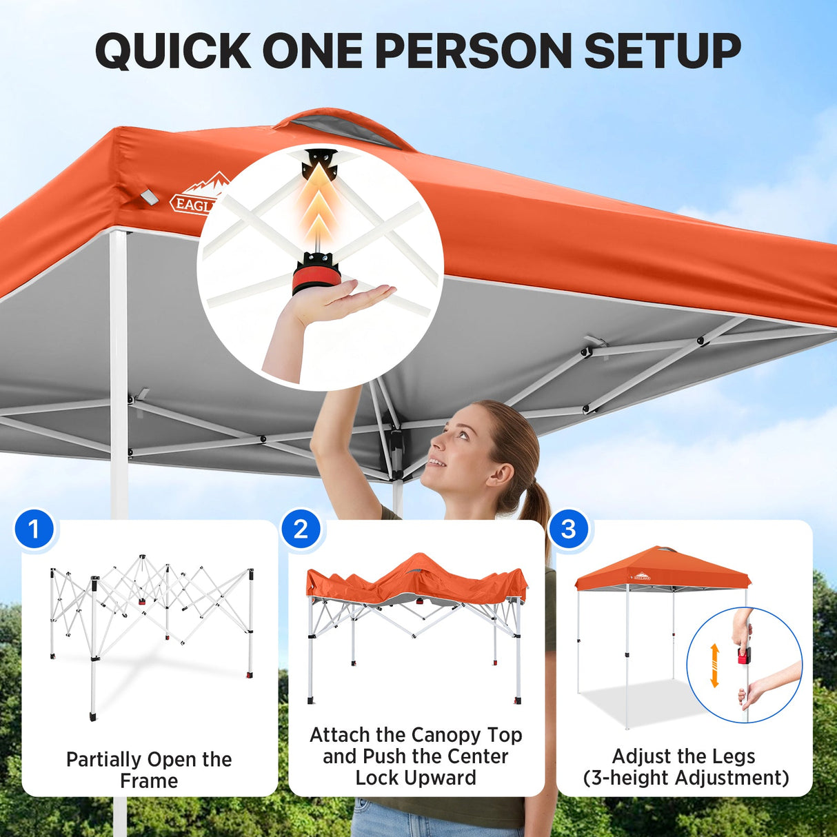 6.6x6.6 Pop Up Canopy Tent - Eagle Peak®
