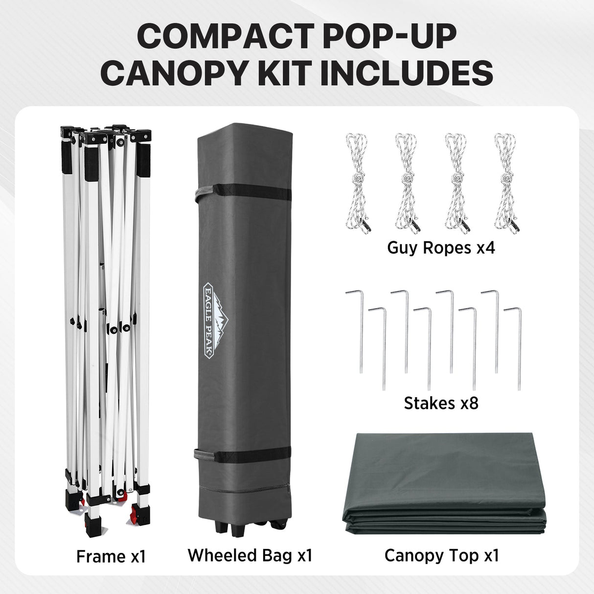 6.6x6.6 Pop Up Canopy Tent - Eagle Peak®
