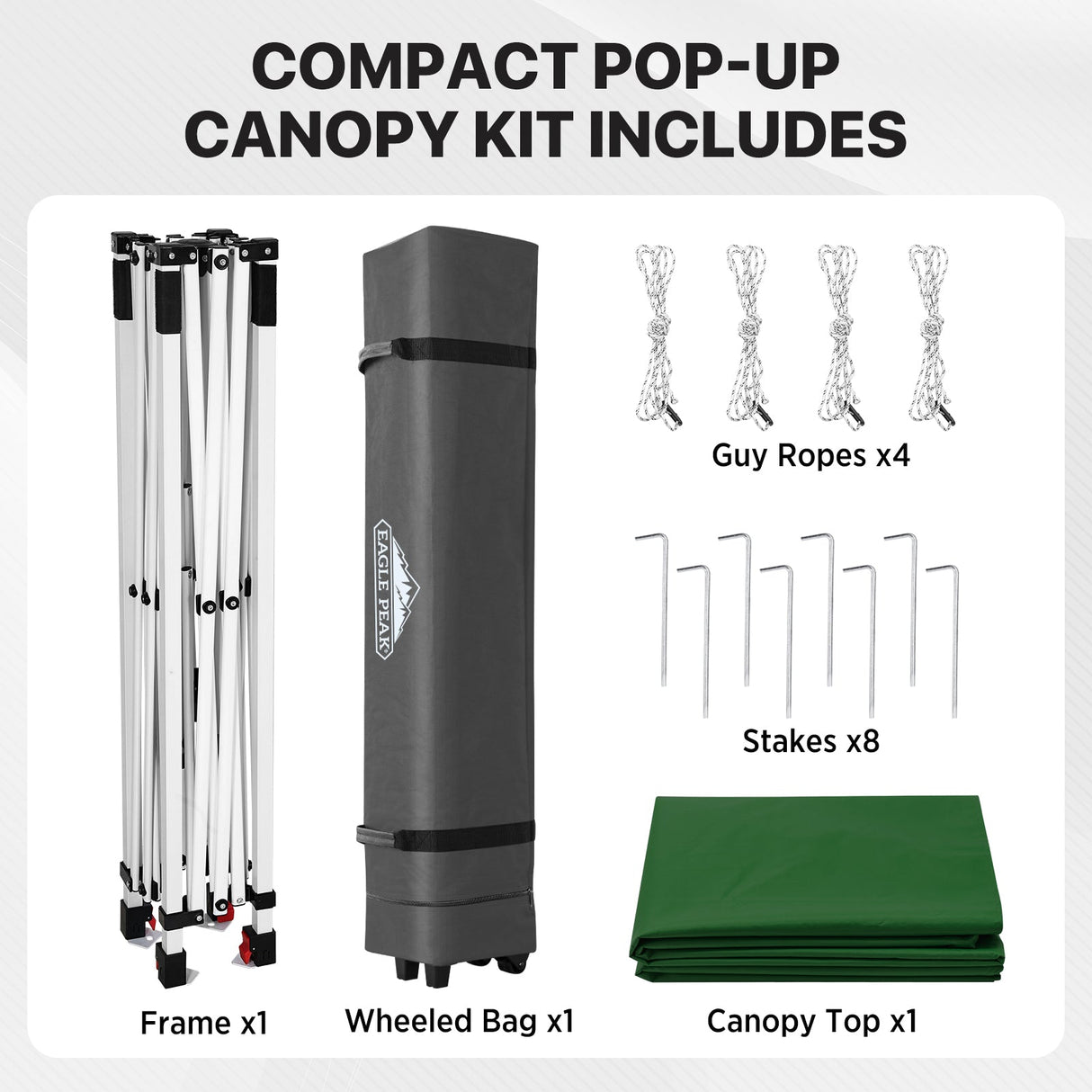 6.6x6.6 Pop Up Canopy Tent - Eagle Peak®