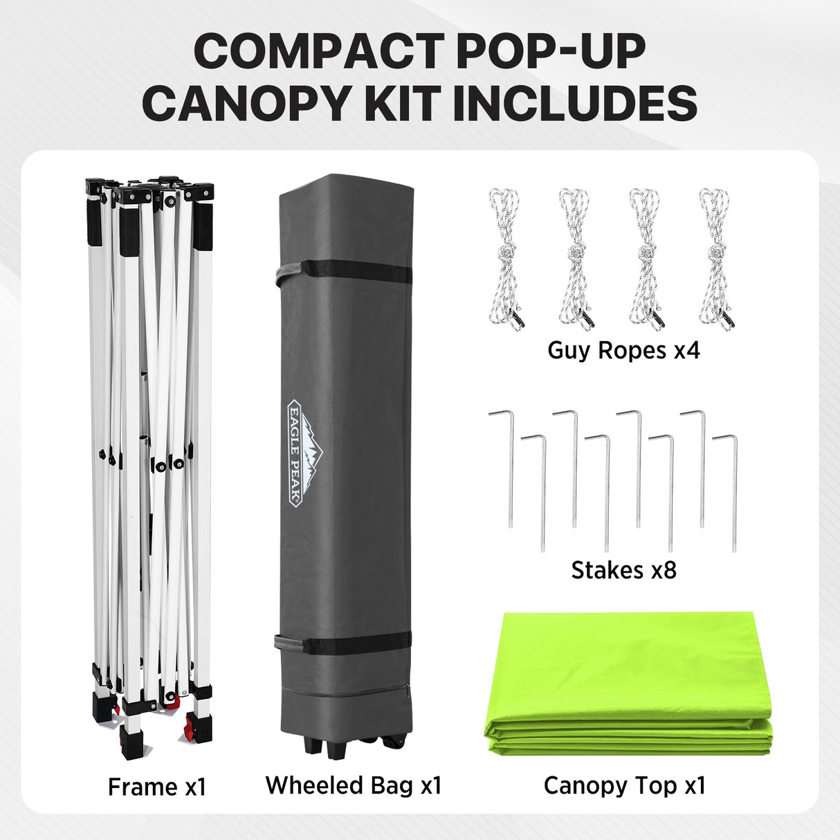 6.6x6.6 Pop Up Canopy Tent - Eagle Peak®