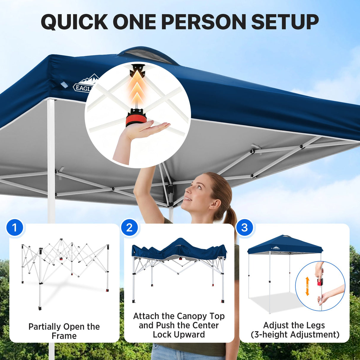 6.6x6.6 Pop Up Canopy Tent - Eagle Peak®