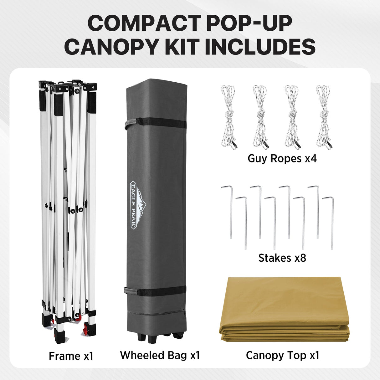 6.6x6.6 Pop Up Canopy Tent - Eagle Peak®