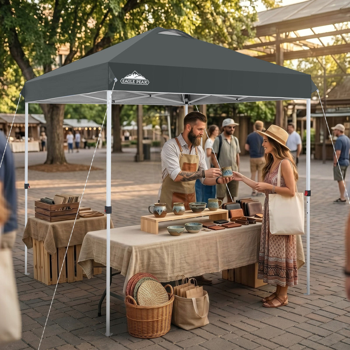 6.6x6.6 Pop Up Canopy Tent Easy Up Canopy Outdoor - Eagle Peak®