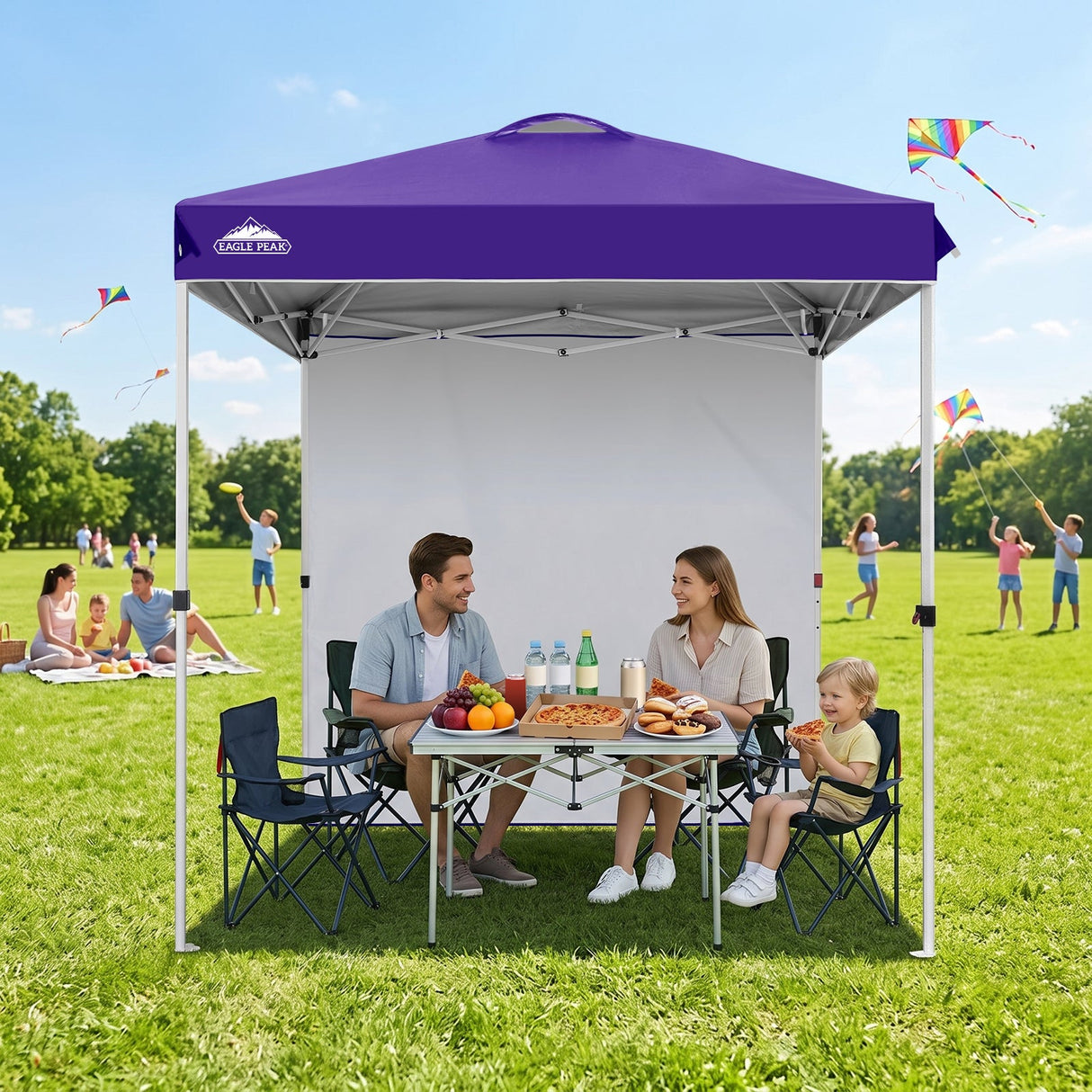 6.6x6.6 Pop Up Canopy Tent with 1 Sidewall - Eagle Peak®