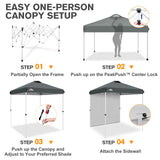 6.6x6.6 Pop Up Canopy Tent with 1 Sidewall - Eagle Peak®