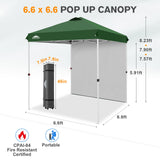 6.6x6.6 Pop Up Canopy Tent with 1 Sidewall - Eagle Peak®