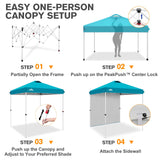 6.6x6.6 Pop Up Canopy Tent with 1 Sidewall - Eagle Peak®
