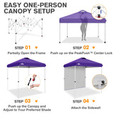 6.6x6.6 Pop Up Canopy Tent with 1 Sidewall - Eagle Peak®