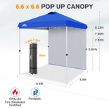 6.6x6.6 Pop Up Canopy Tent with 1 Sidewall - Eagle Peak®