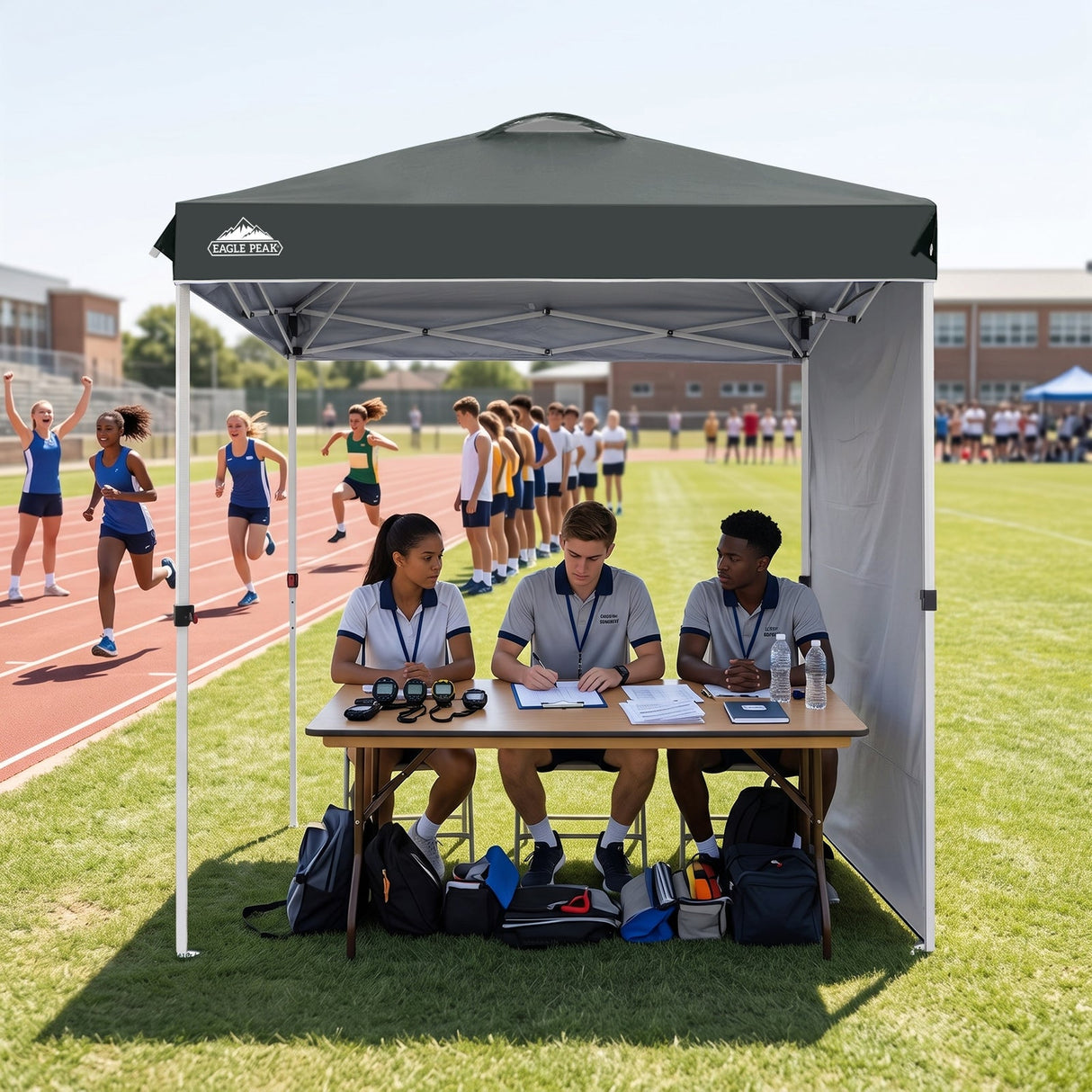 6.6x6.6 Pop Up Canopy Tent with 1 Sidewall - Eagle Peak®